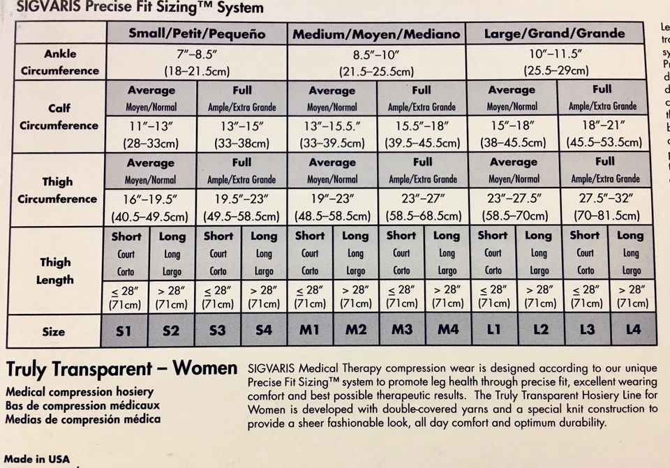 Pantimedias para mujer Sigvaris 770 verdaderamente transparentes 20-30 mmHg - TALLAS - COLORES Foto 2 de 4