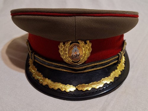 Senior INFANTRY officer vizor hat Romania communist period, year 1979 CEAUSESCU - Picture 2 of 12