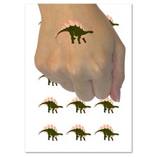 Stegosaurus Dinosaur Temporary Tattoo Water Resistant Fake Body Art Set