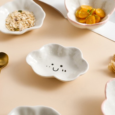 Cartoon Mini Ceramic Plate Super Cute Soy Sauce Plate Condiment Dishes Kitch W D