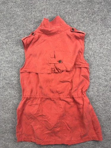 Banana Republic Button Vest Women's Large Salmon Drapey Safari Double Breasted - Picture 5 of 6