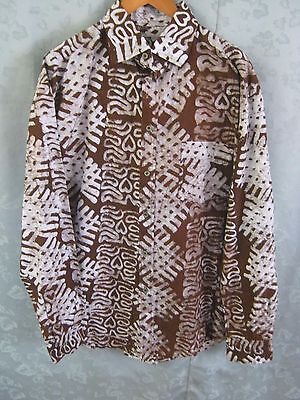 Men s Long Sleeve Tile  Stamp Batik  Shirt Size XL NWOT eBay