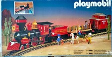 train western playmobil occasion avec rails et wagon supplémentaires 
