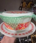 Pyrex Penn Dutch RARE 3 Piece Friendship 2.5 quart Casserole with Lid & Plate