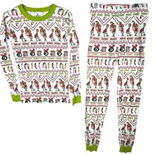 NEW Hanna Andersson Dr Seuss Grinch Christmas Pajama Set Kids 12 Organic Cotton