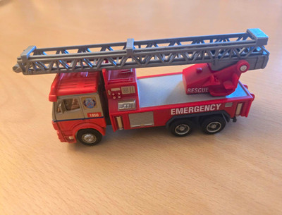 Feuerwehr Modell-LKW Drehleiter/Leiterwagen rot/grau  EMERGENCY/RESCUE 