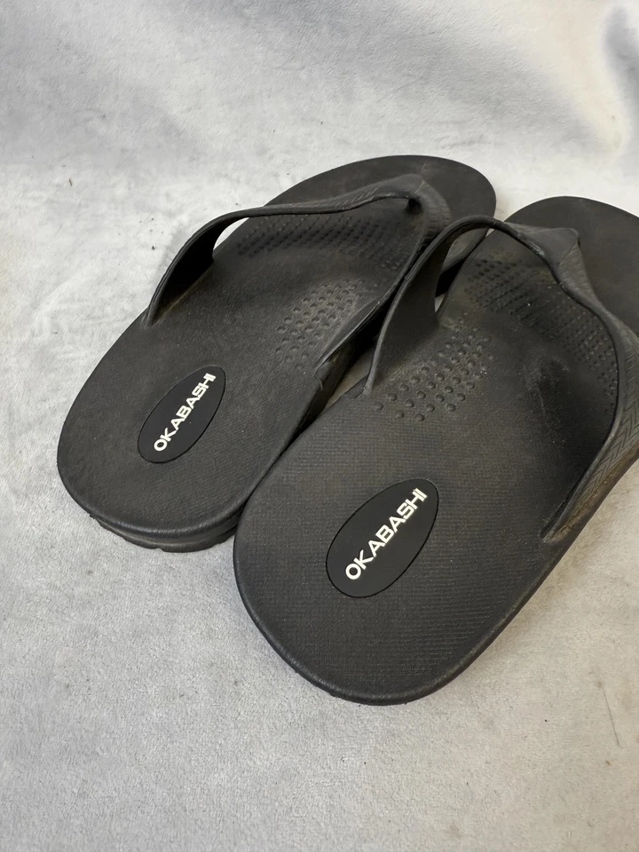 Sandalias Okabashi Zapatos Para Hombre Talla ML Negras Hechas en EE. UU. Cómodas Playa Piscina Foto 3 de 4