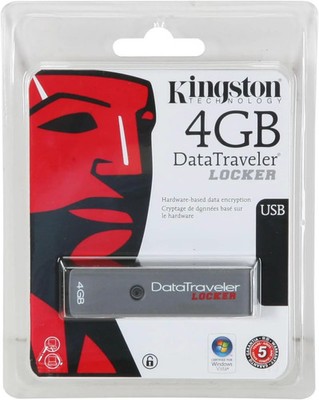 KINGSTON DTL+/4GB 4GB USB FLASH DRIVE DATATRAVELER LOCKER+ NEW