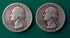 1939 And 1944 Washington Quarters Silver