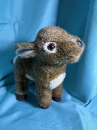 9 inch Standing Mule Deer Fawn Stuffed Toy By Aurora Brown Faux Fur Grand Canyon