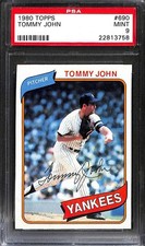1980 TOPPS #690 TOMMY JOHN PSA 9 Mint 22813758 