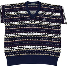 VTG DESCENTE Golf 3D Knit Sweater The Ritz-Carlton Mauna Lani Mens Large Preppy