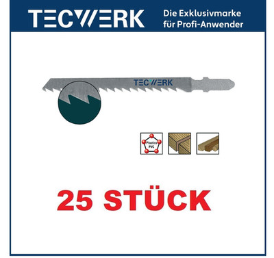 TECWERK  25er Pack Stichsägeblatt 100mm Zahnt.4mm S.1,45mm HCS