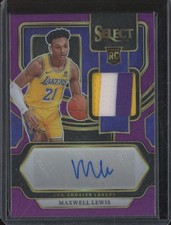 2023-24 Panini Select MAXWELL LEWIS RC Rookie Patch Auto Purple Prizm /99 NA1