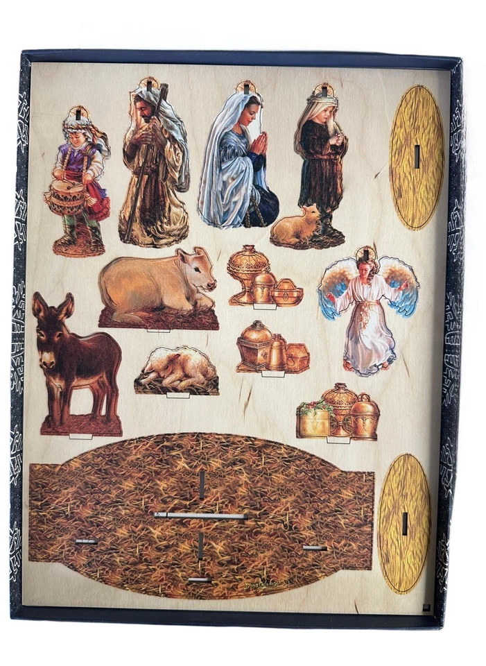 Nativity Christmas Tree Advent Calendar By Dona Gelsinger, Wooden Made In USA - Image 3 of 4
