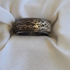 Sterling Silver Ring 6.77g Fine Jewelry Size 9.75 Fidget Spinner Band