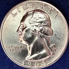 1964-D Washington Quarter 90% Silver Choice BU