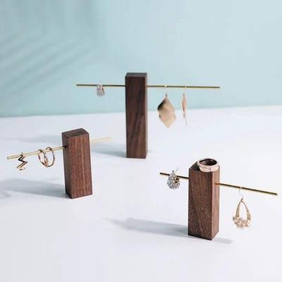 T-Ohrring-Ständer Schmuckdisplay Hängerholz Metall Organizer