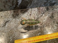 Vintage Heddon MUSKY Bull Frog Crazy Crawler Fishing Lure Antique Tackle Box 