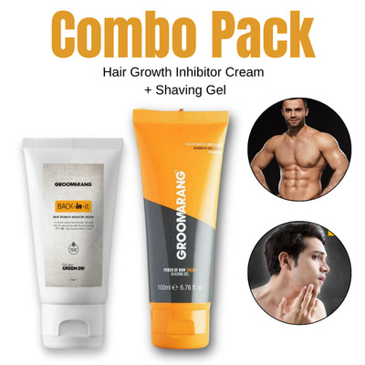 Haarwachstumshemmer Creme + Rasiergel Kombi Herren Rasur & Haarentfernung Paket