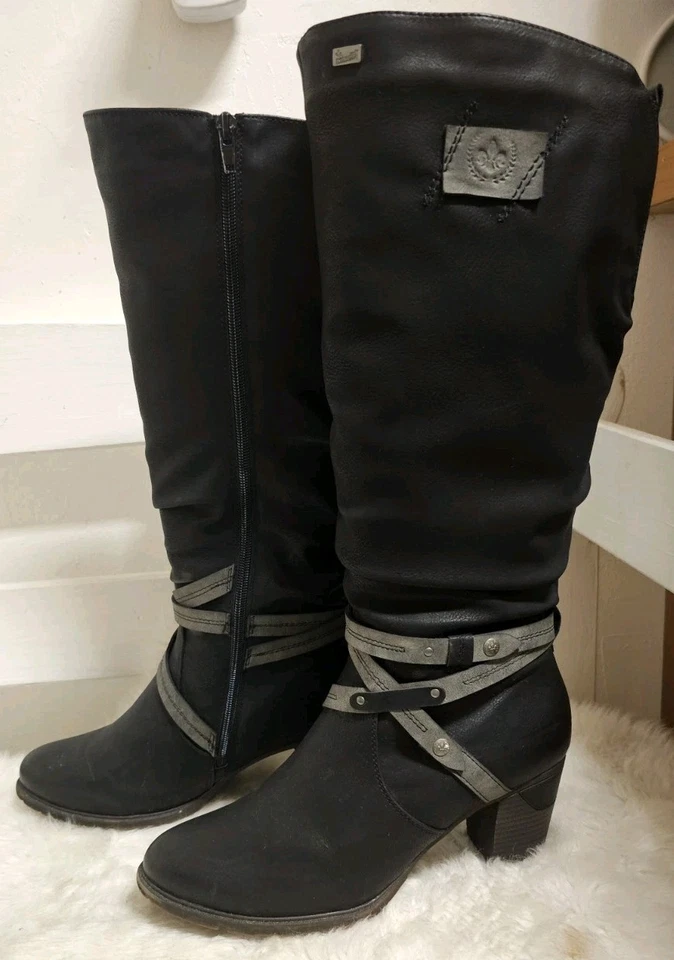 Rieker Hochschaft-Stiefel Gr.41 Winterstiefel Damen Schuhe Bottes Absatzschuhe - Bild 4 von 4