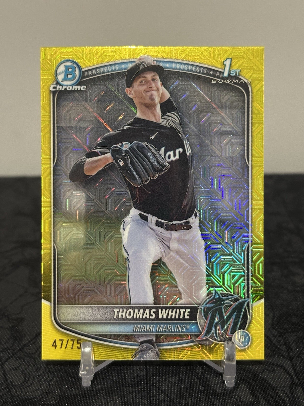2025 Bowman Chrome - Bowman 1st Thomas White /75 Yellow Mojo Refractor  #BCP-69