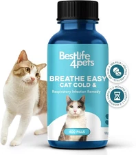 Cat Respiratory Comfort Supplement - Natural Breathe Easy Feline Support for...
