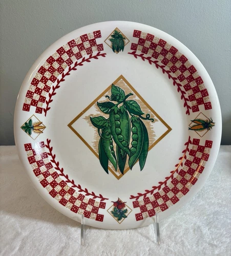 VTG Tabletops Unlimited Garden Fresh Dinner Plates, 10.25”, Four Veggie Designs.