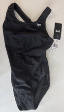 TYR Durafast Elite Solid Maxfit Swimsuit Black One Piece MSO1A Size 30 S NWT