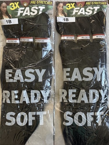 Lot Of 4 Women's Hair Piece, Extensions, Weave Pre-stretched 2x 60” & 2x 36” 1B - Picture 2 of 5