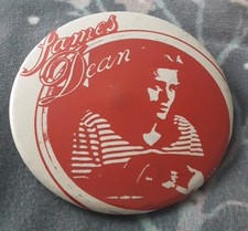 VINTAGE 65MM CIRCULAR JAMES DEAN TIN/BUTTON BADGE RARE!!