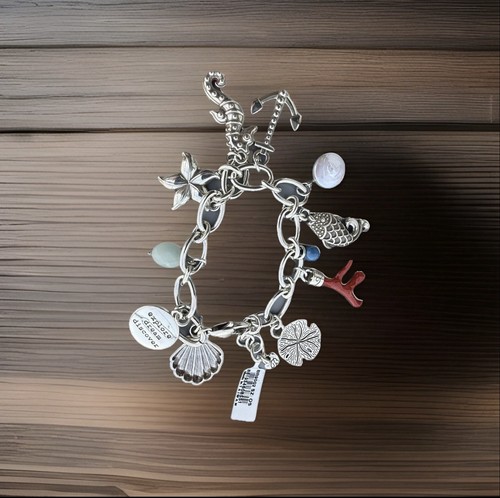 Brighton Bracelet Under The Sea Charm Silver-Pearl NWT MSRP $98 - Picture 6 of 6