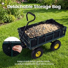 Image of Heavy Duty 410 kg Capacity Metal Garden Cart with Storage Bag