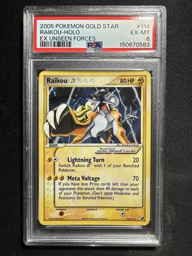 PSA 6 Raikou Gold Star ex Unseen Forces 2005