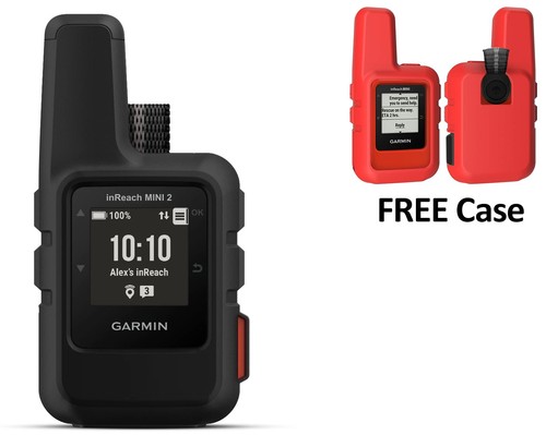 Garmin inReach Mini 2 Black GPS Satellite Communicator 010-02602-01 w/Red Case