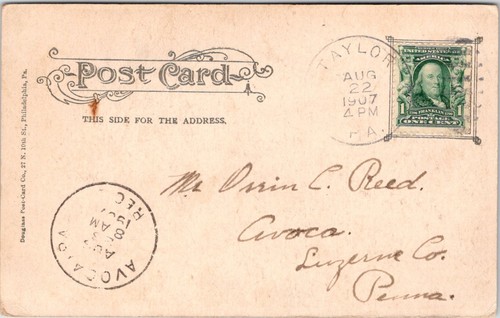 Vintage 1907 Braut Postkarte "Da wartete ich in der Kirche" ungeteilt Rückseite - Bild 2 von 2