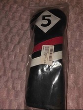New-Majek Retro Golf Headcover. 5. Black, Red, and White.