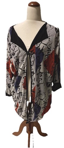 TS TAKING SHAPE Japanese Print Double Layer Reversible Cardi Size S (16-18)