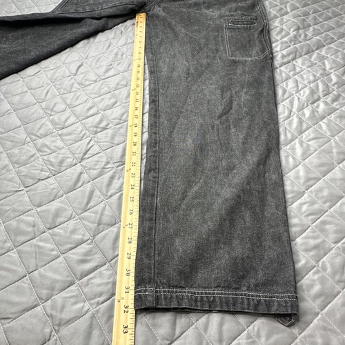 Crazy Vintage Y2K Fubu The Collection Denim Jeans Black 38 Skater Baggy Hip Hop - Picture 3 of 7