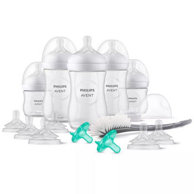 Phillips Avent Natural 17-Pc Baby Bottle Gift Set w Natural Response Nipples