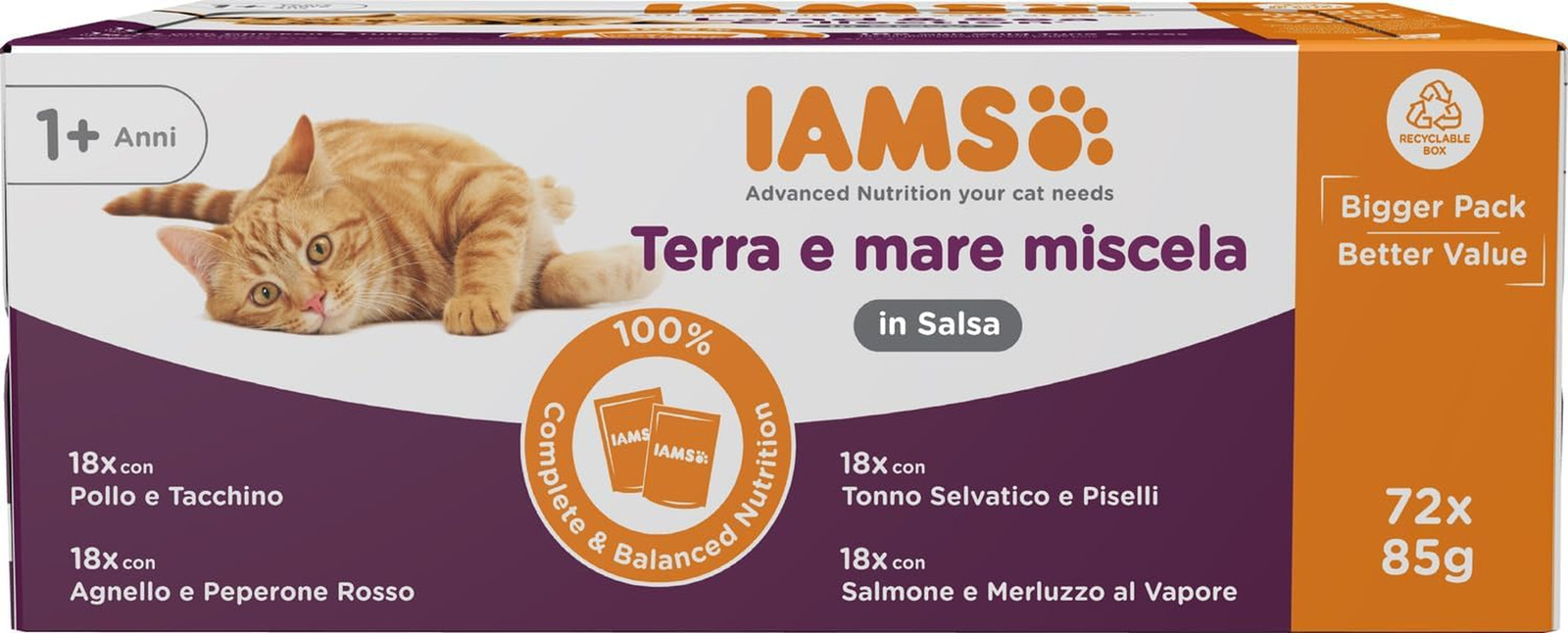 IAMS Delights Land & Sea Collection 12x85g - Cibo Umido Premium Gatti
