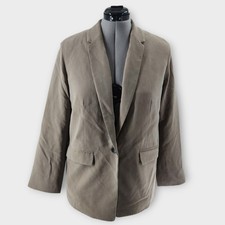 Everlane Blazer Womens M/6 Beige Taupe One Button Career Professional Officewear
