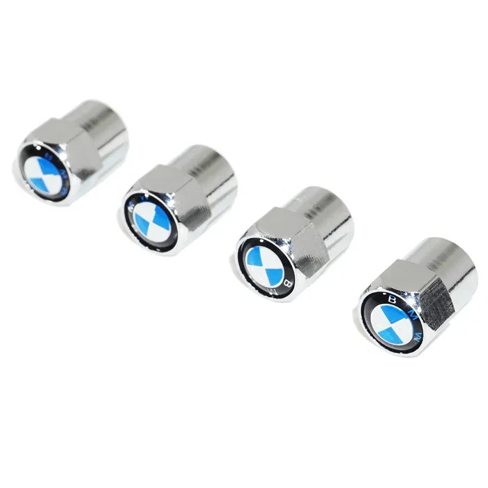 Compatible with BMW 4Pcs Tire Valve Stem Caps Silver Anodized Aluminum Set - Image 2 of 4