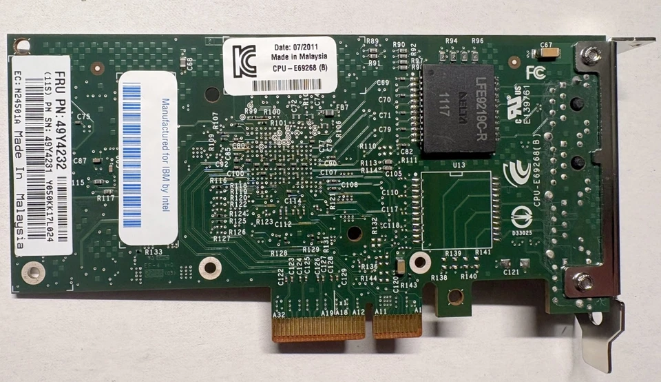 IBM Intel I340-T2 Dual Port 1Gb Ethernet Adapter 49Y4232 Low Profile Bracket - Image 2 of 4