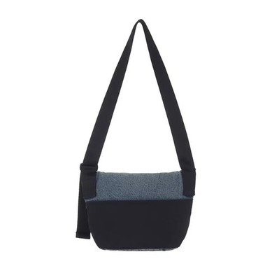 Supreme Denim Messenger Bag Washed Indigo Reflective Logo FW25