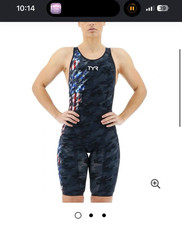 TYR Venzo Tech Suit Kneeskin One Piece Closed Back USA Blackout Camo Size 23&mdash;