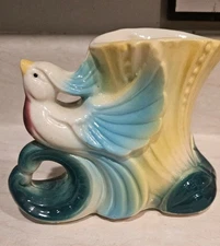 American Bisque Pottery  Cocatoo Planter Vase