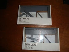 Lot Of 2 Betydlig IKEA Wall Ceiling Curtain Rod Brackets Grey New In Box