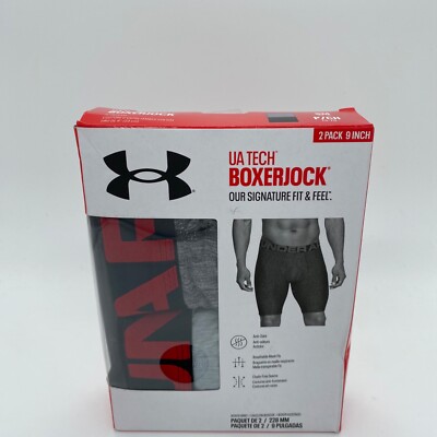 Under Armour UA Tech Boxerjock Pack 9-Inch Underwear Gray Size S