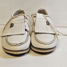 Vintage Dexter Golf Shoes Kiltie White Leather Womens 7.5 M #326130 Made in USA